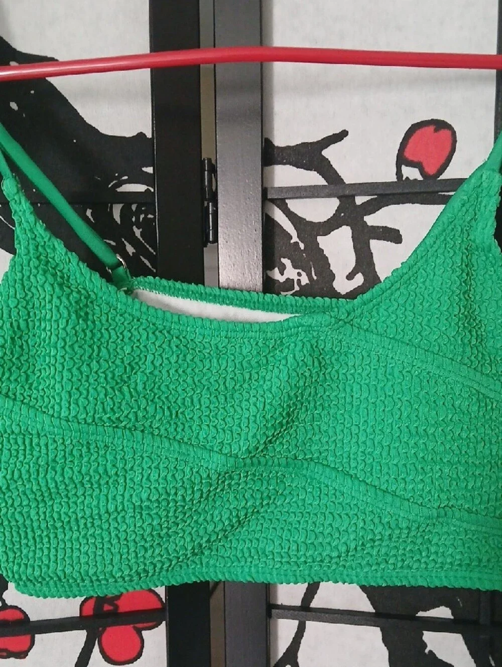 NWOT Green Smocked Two-Piece Swim Set